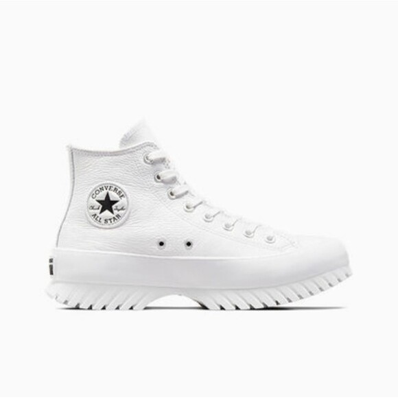 Converse Chuck Taylor White Leather Lug Sole Sneaker Womens 10.5 NIB - Picture 1 of 7